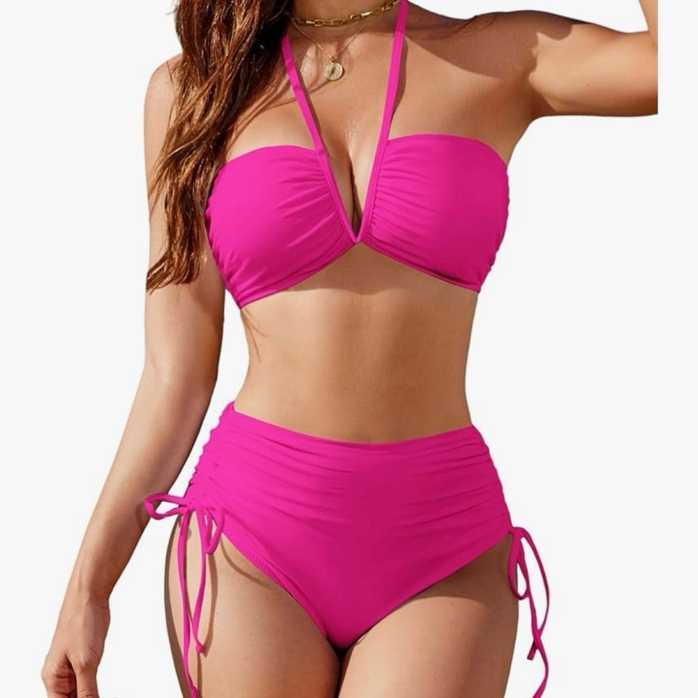 3/$20 XL Pink Halter Bikini Set